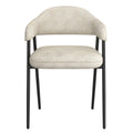 Archer Dining Chair, set of 2, in Beige Fabric and Black - Calgary Furniture Store