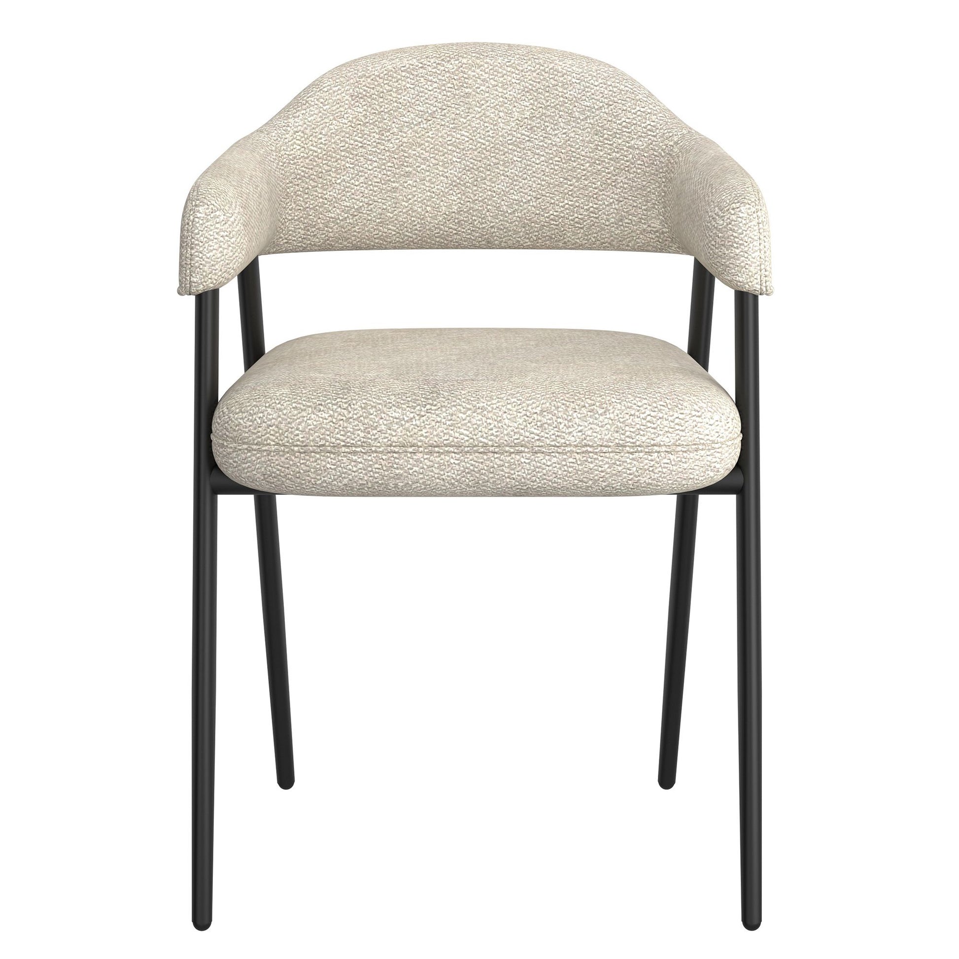 Archer Dining Chair, set of 2, in Beige Fabric and Black - Calgary Furniture Store