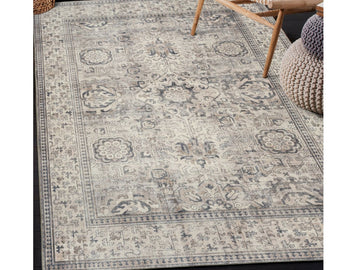 Paz Border - Beige Gray Ivory Rug - Calgary Furniture Store