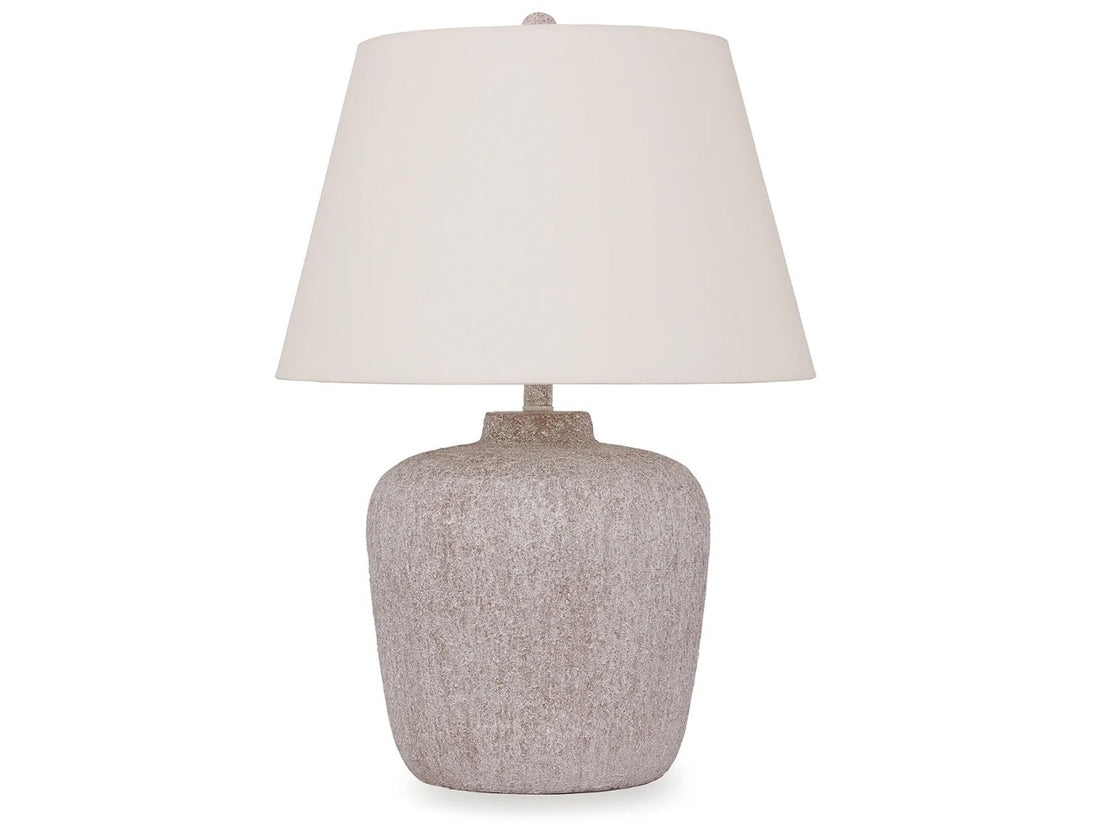 Danry - Distressed Cream - Metal Table Lamp - Calgary Furniture Store