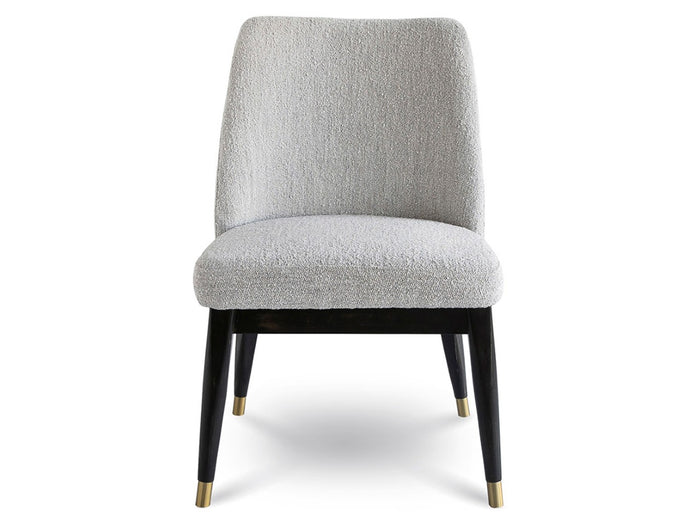 Fawcett Dining Chair - Dark Base - Taupe Boucle - Calgary Furniture Store