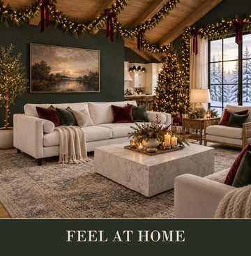 Modern living room with a gray sofa, coffee table, and decorative elements for Showhome furniture shop sofas in Calgary
