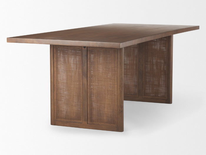 Grier Cane Dark Dining Table - Calgary Furniture Store