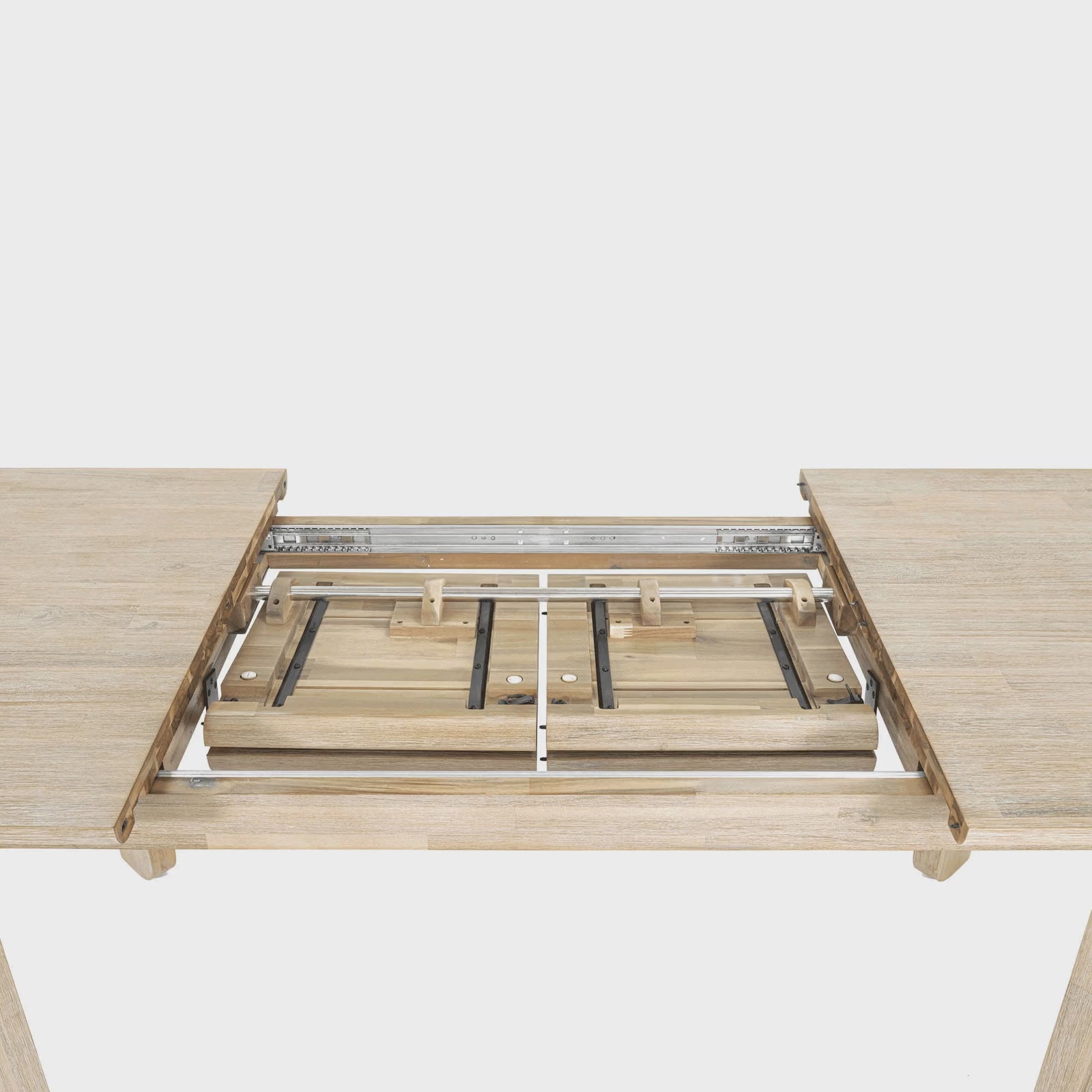 Haru solid wood extension dining table opening demonstration