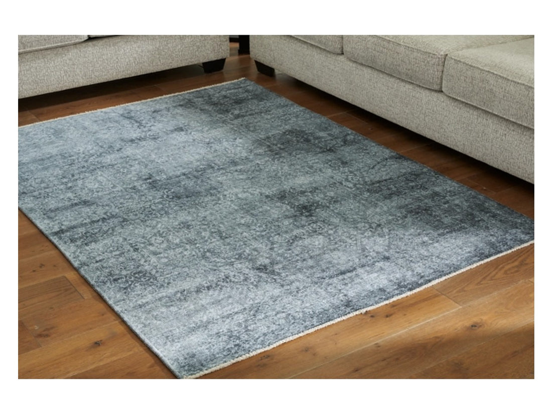 Rhysill - Teal - Rug - Calgary Furniture Store