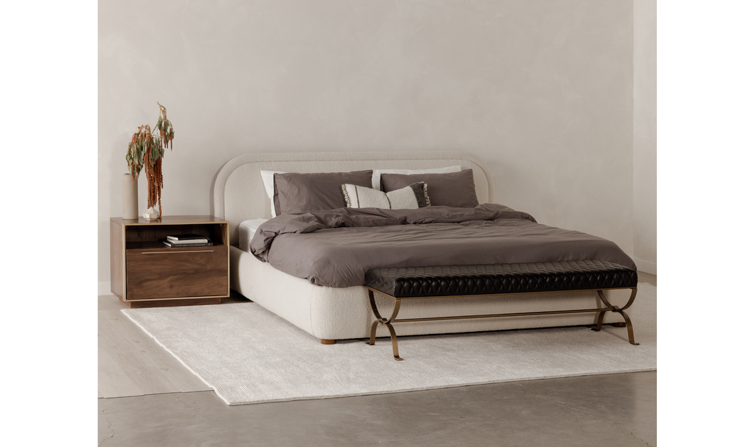 Ripley Round King Bed-Beige - Calgary Furniture Store
