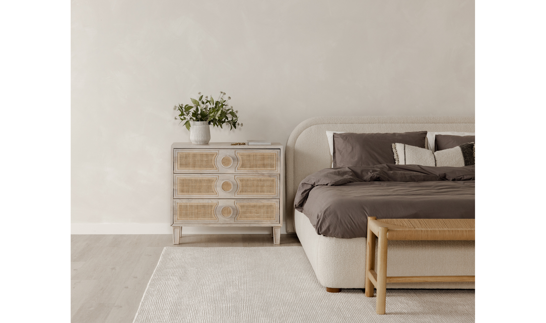 Ripley Round King Bed-Beige - Calgary Furniture Store