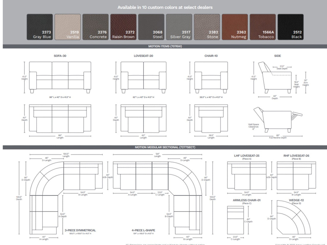 Sullivan 4pc Zero Gravity Sectional - Calgary Furniture Store