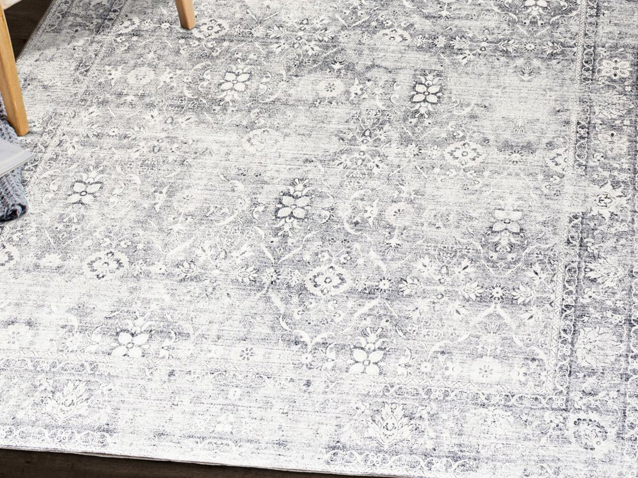 Vintage Distressed Trellis Rug - Calgary Furniture Store