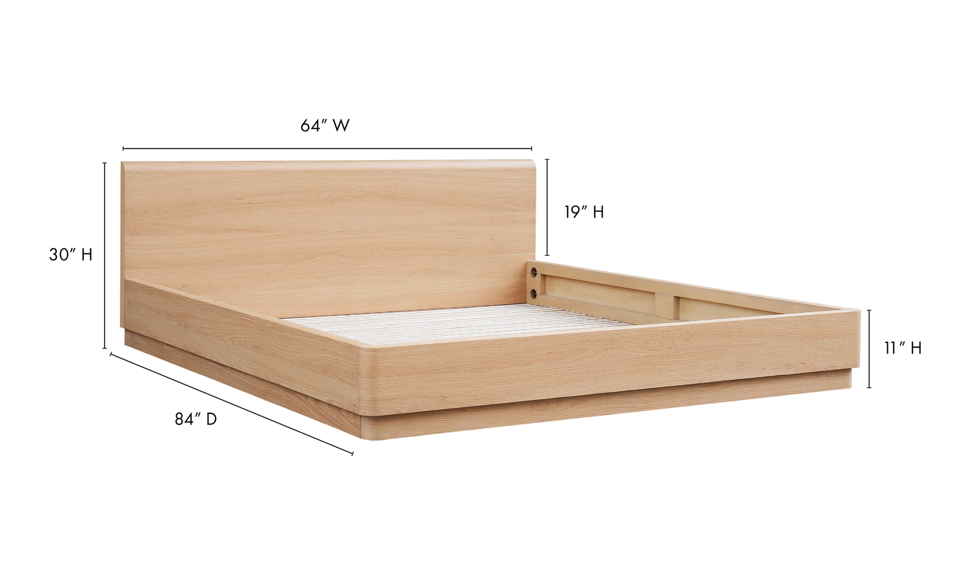 Copy of Round Off King Bed-Wood - Calgary Furniture Store