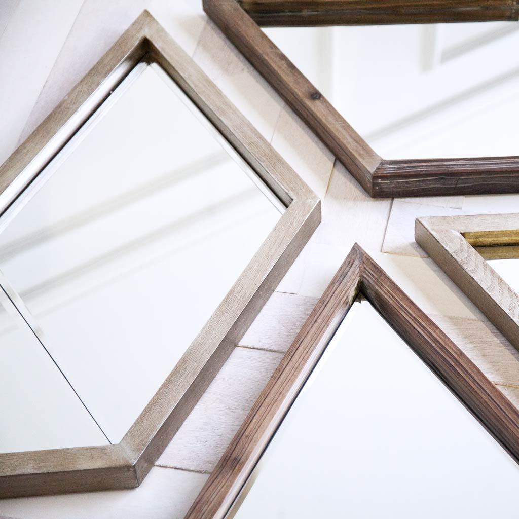 Chevren Mirror - Medium Brown | Calgary Furniture Store