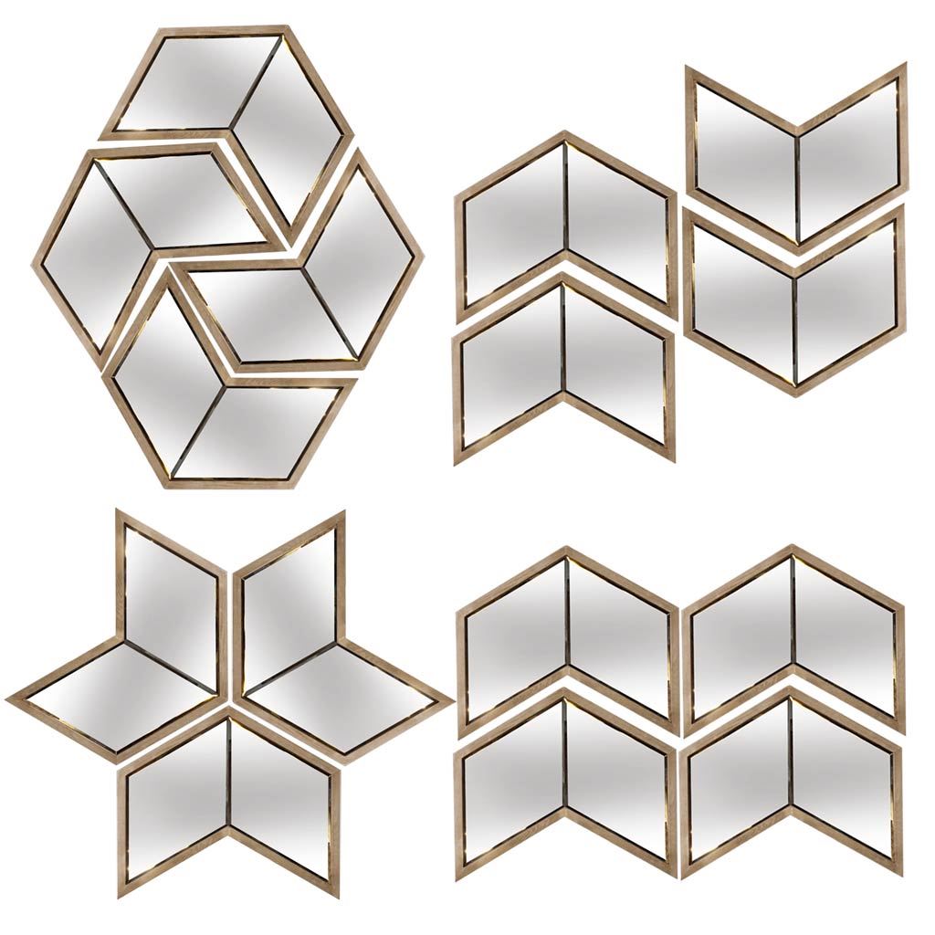 Chevren Mirror - Medium Brown | Calgary Furniture Store