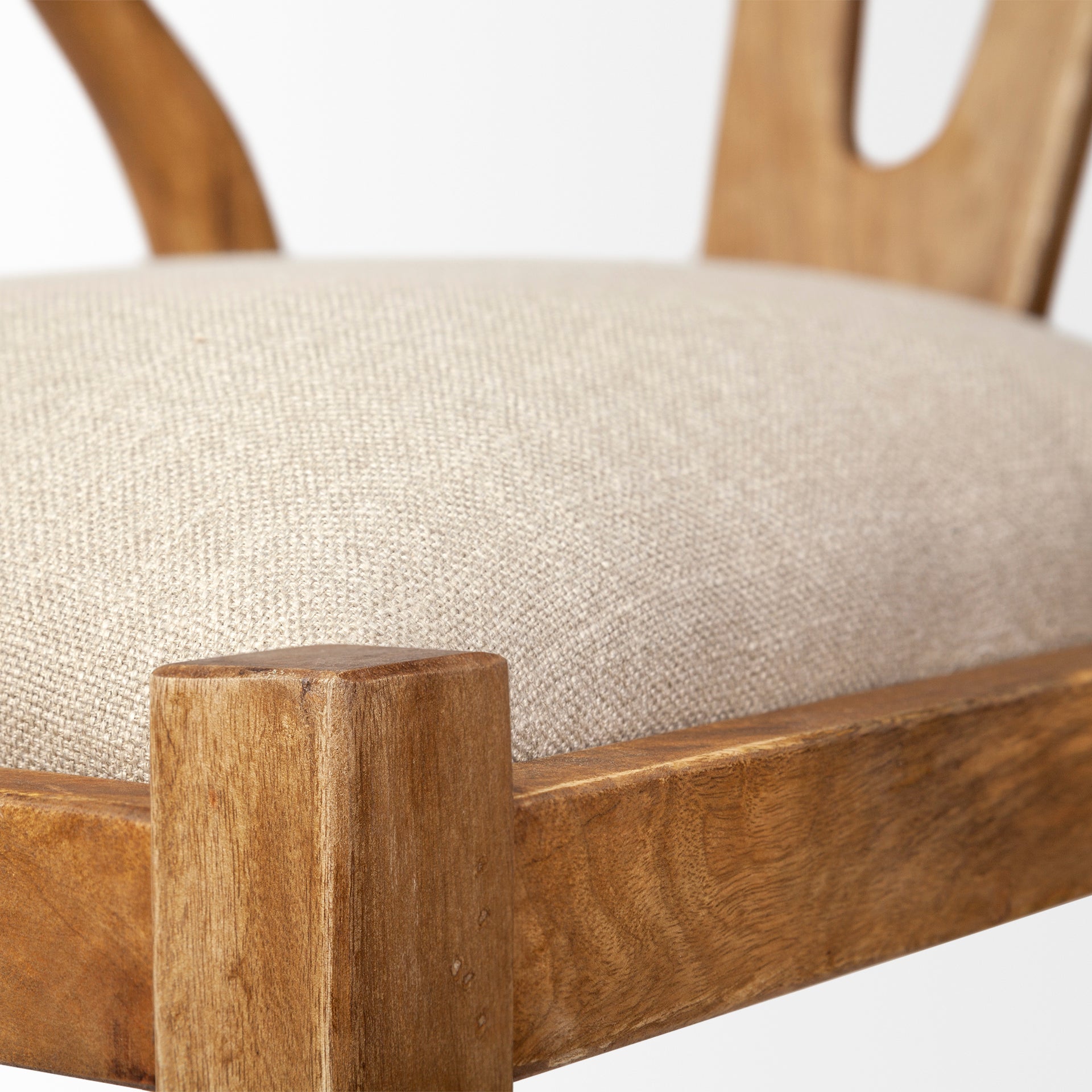 Trixie I Natural Linen Seat Dining Chair - Light Brown | Calgary's Furniture Store | Calgary Dining Chairs