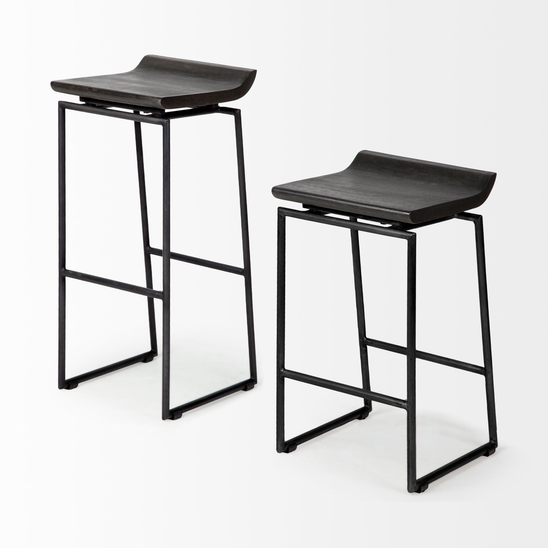 Givens IV Seat Height Black Wood Seat Black Frame Stool | Calgary's Furniture Store | Calgary Bar Stools