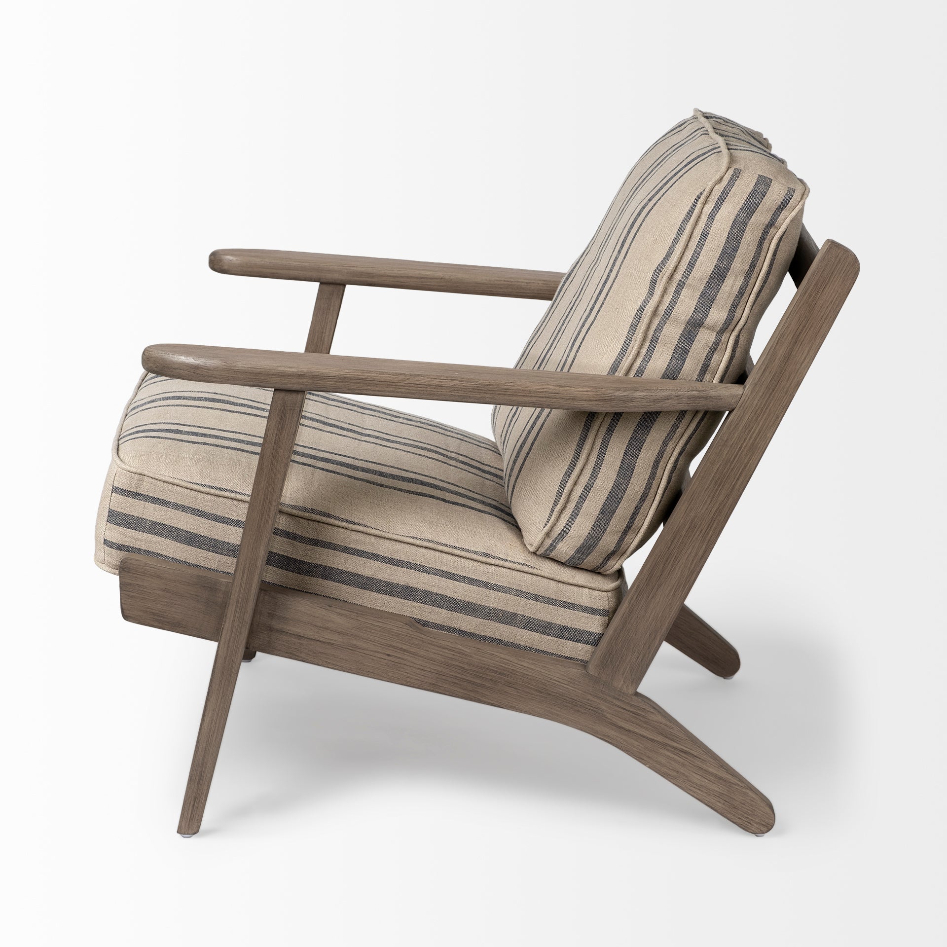 Olympus III Wooden Frame Accent Chair - Striped Brown | Calgary's Furniture Store | Calgary Accent Chair