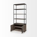 Braxton II Three Shelf Shelving Unit - Light Brown Wood | Calgary's Furniture Store | Calgary Storage Organizers
