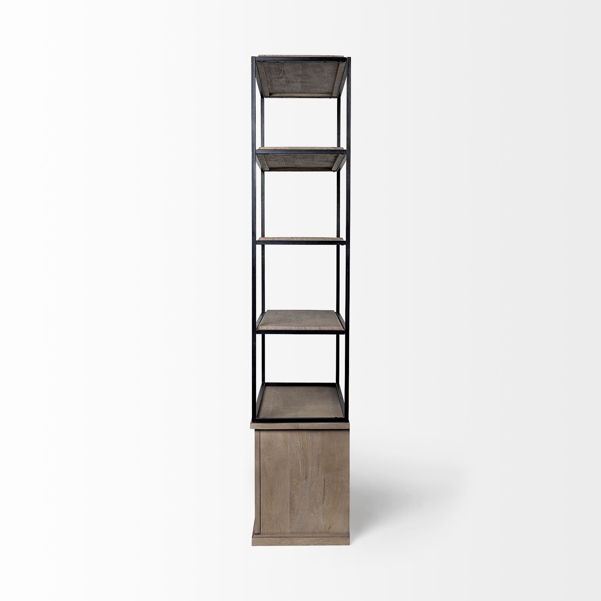Braxton II Three Shelf Shelving Unit - Light Brown Wood | Calgary's Furniture Store | Calgary Storage Organizers