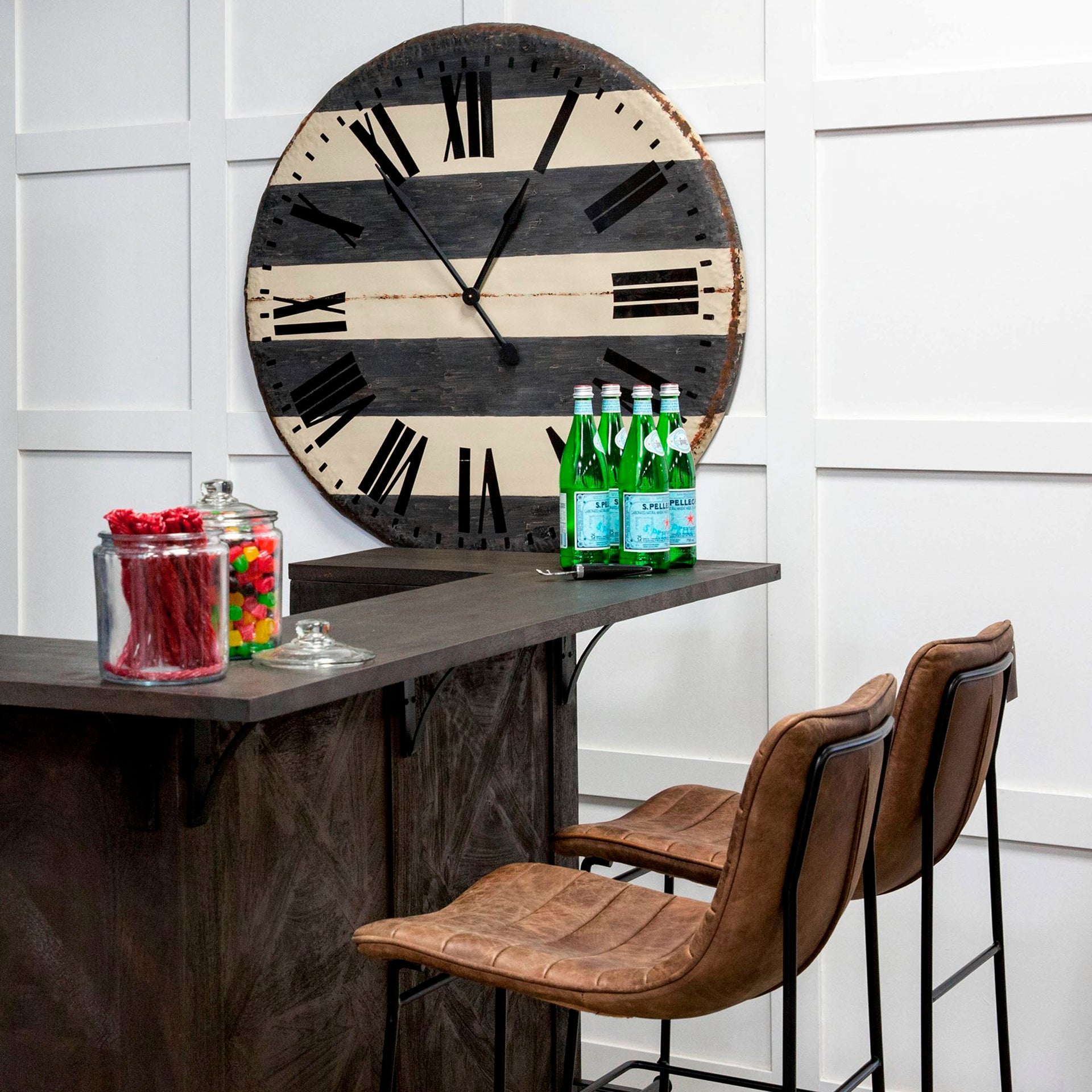 Meritt Brown Leather Seat Frame Stool | Calgary's Furniture Store | Calgary Counter Stool