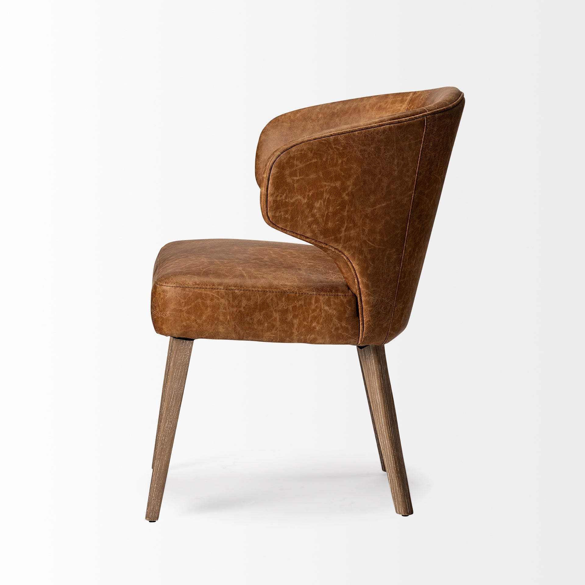 Niles Brown Faux Leather Dining Chair | Calgary Furniture Store