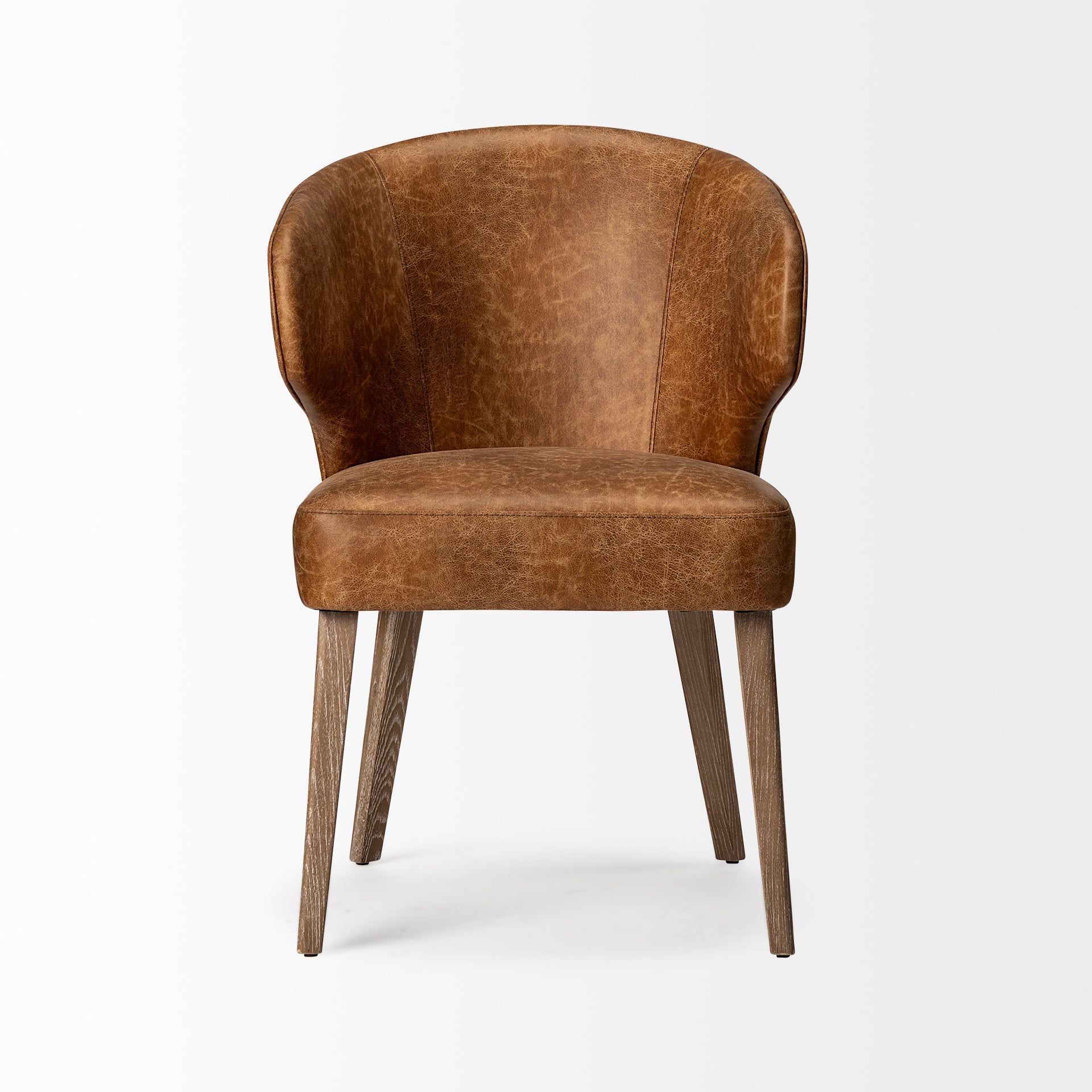 Niles Brown Faux Leather Dining Chair | Calgary Furniture Store