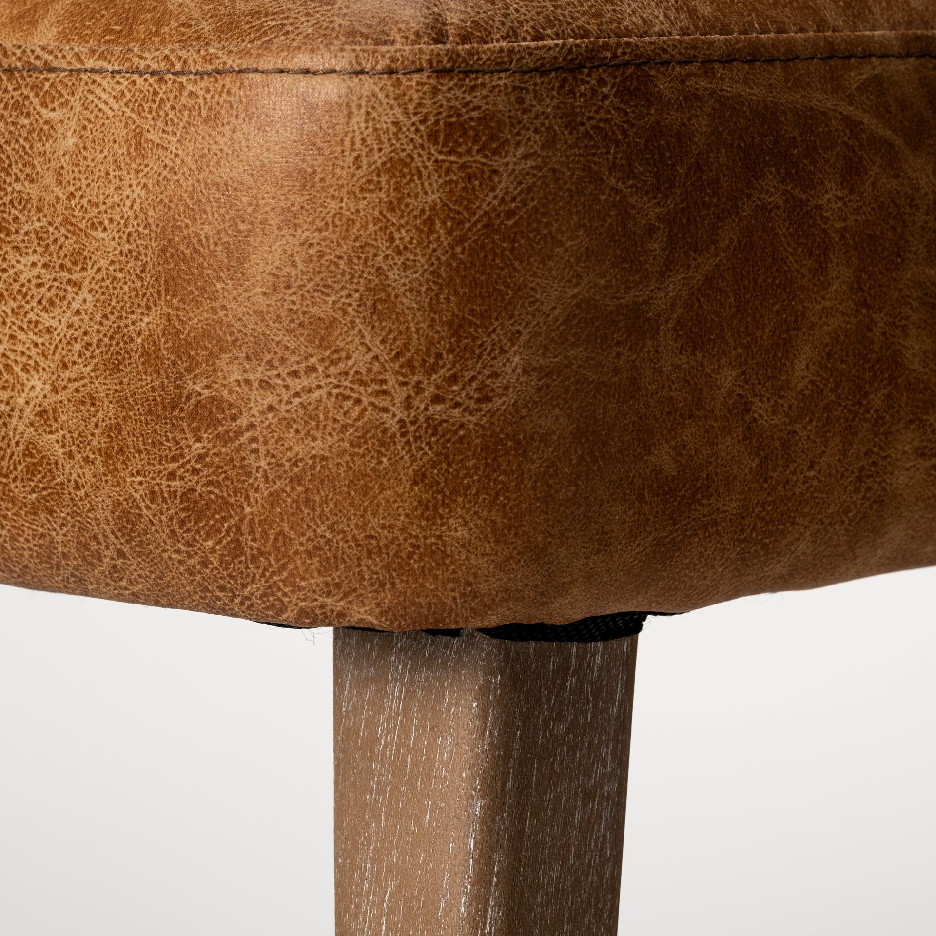 Niles Brown Faux Leather Dining Chair | Calgary Furniture Store