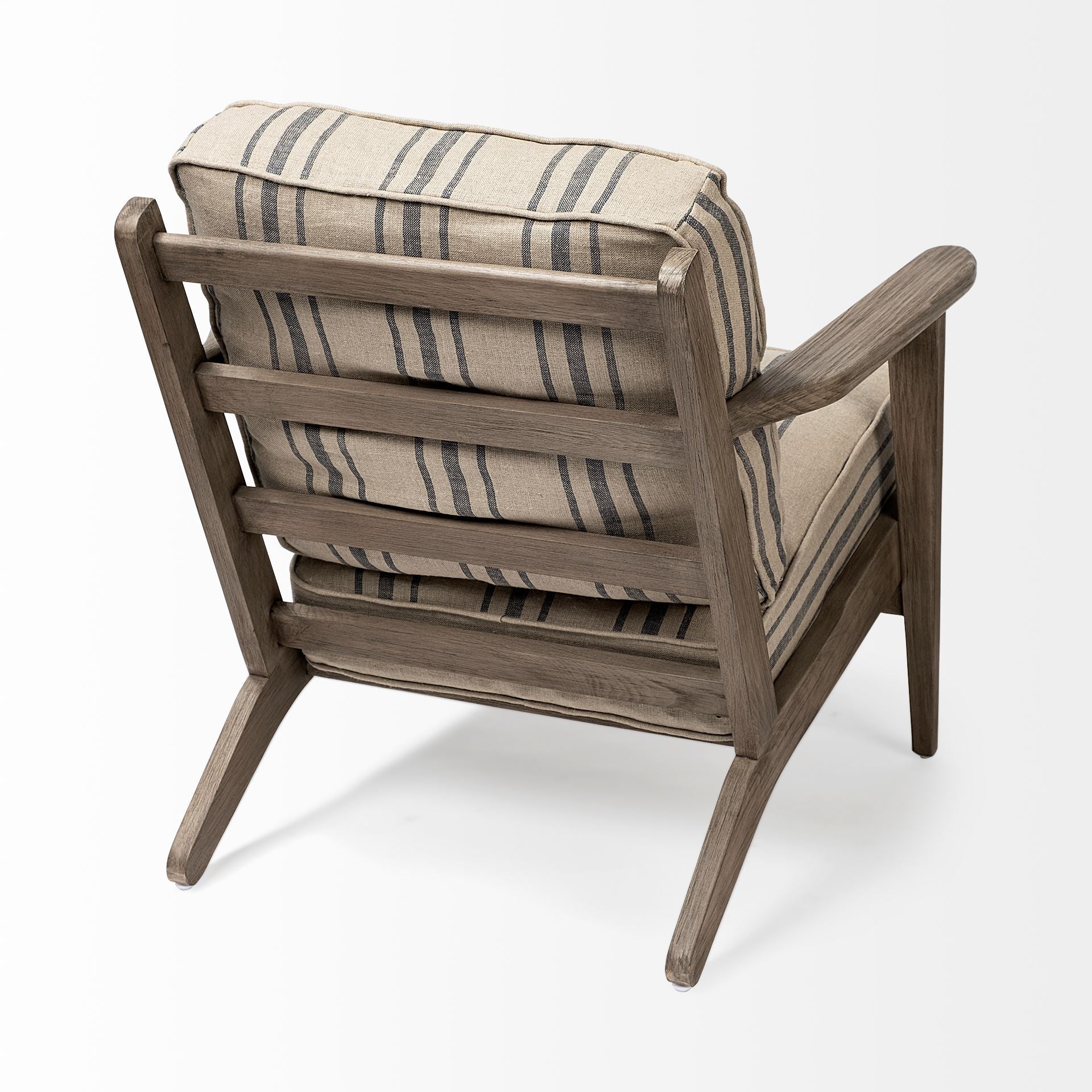 Olympus III Wooden Frame Accent Chair - Striped Brown | Calgary's Furniture Store | Calgary Accent Chair