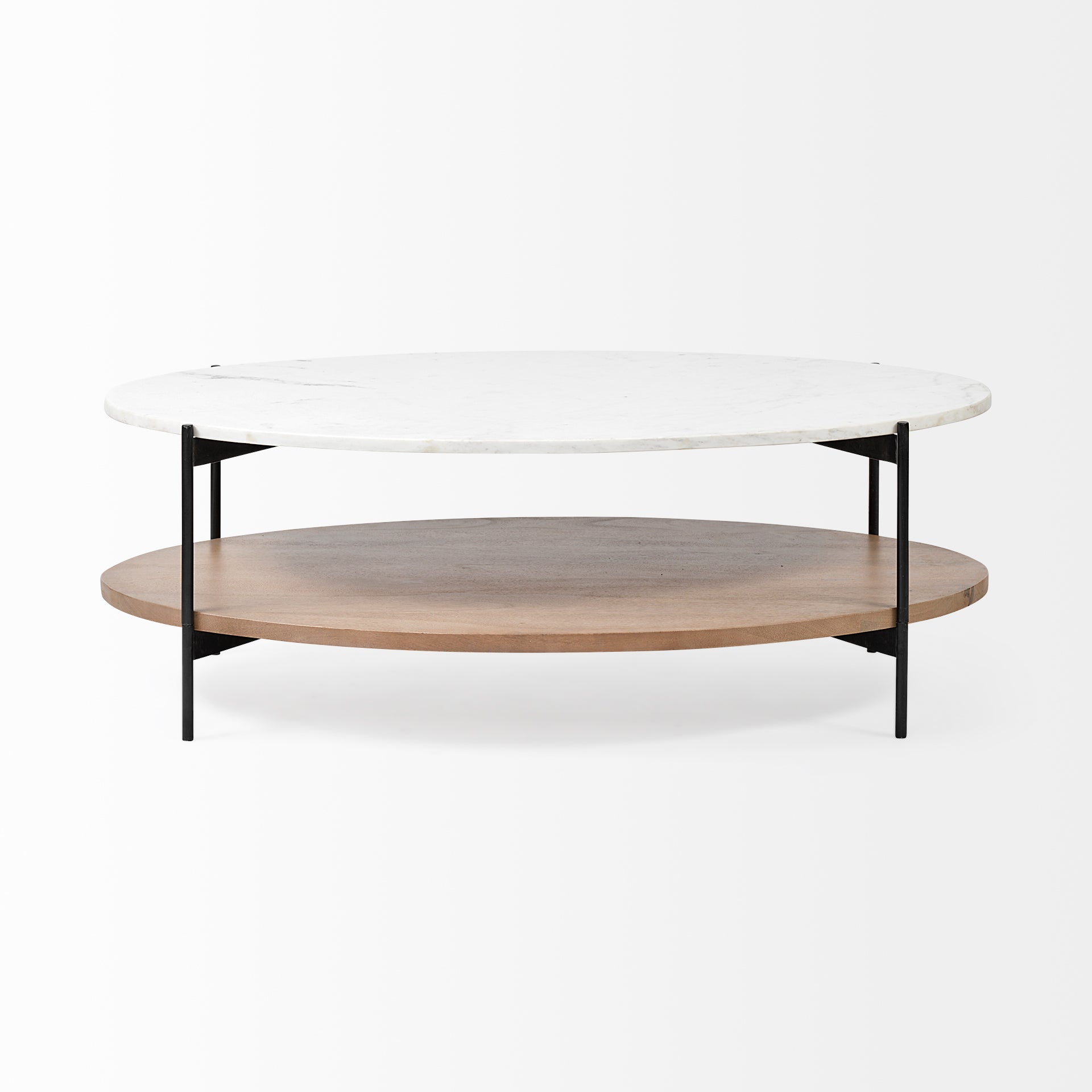 Larkin 48" Oval White Coffee Table | Calgary Furniture Store