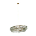 Wallace Frosted Glass Gold Metal Ten Bulb Chandelier | Calgary Furniture Store