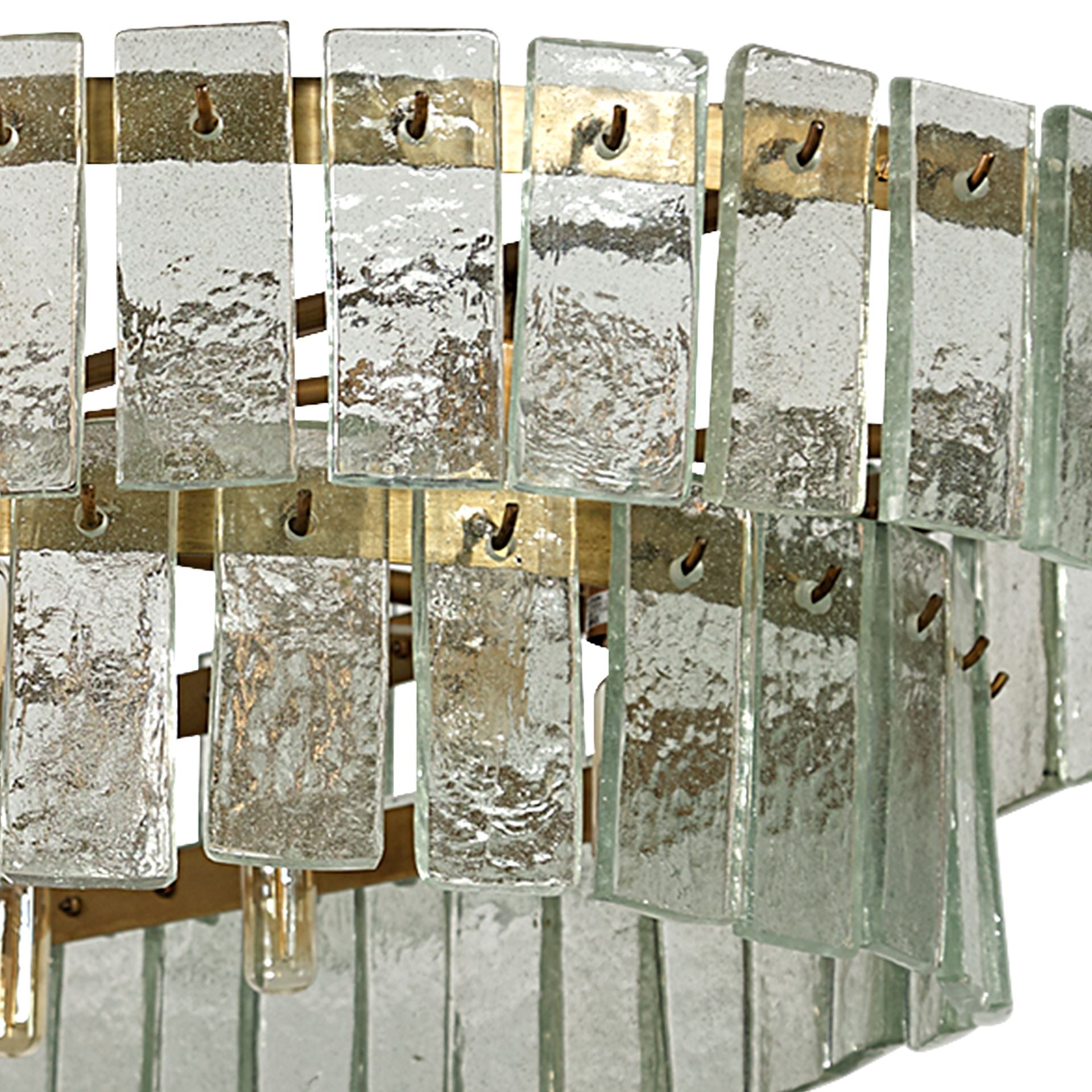 Wallace Frosted Glass Gold Metal Ten Bulb Chandelier | Calgary Furniture Store