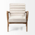 Ajax II Wooden Frame Accent Chair- Cream Fabric Covered Cushion | Calgary Furniture Store