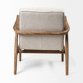 Ajax II Wooden Frame Accent Chair- Cream Fabric Covered Cushion | Calgary Furniture Store