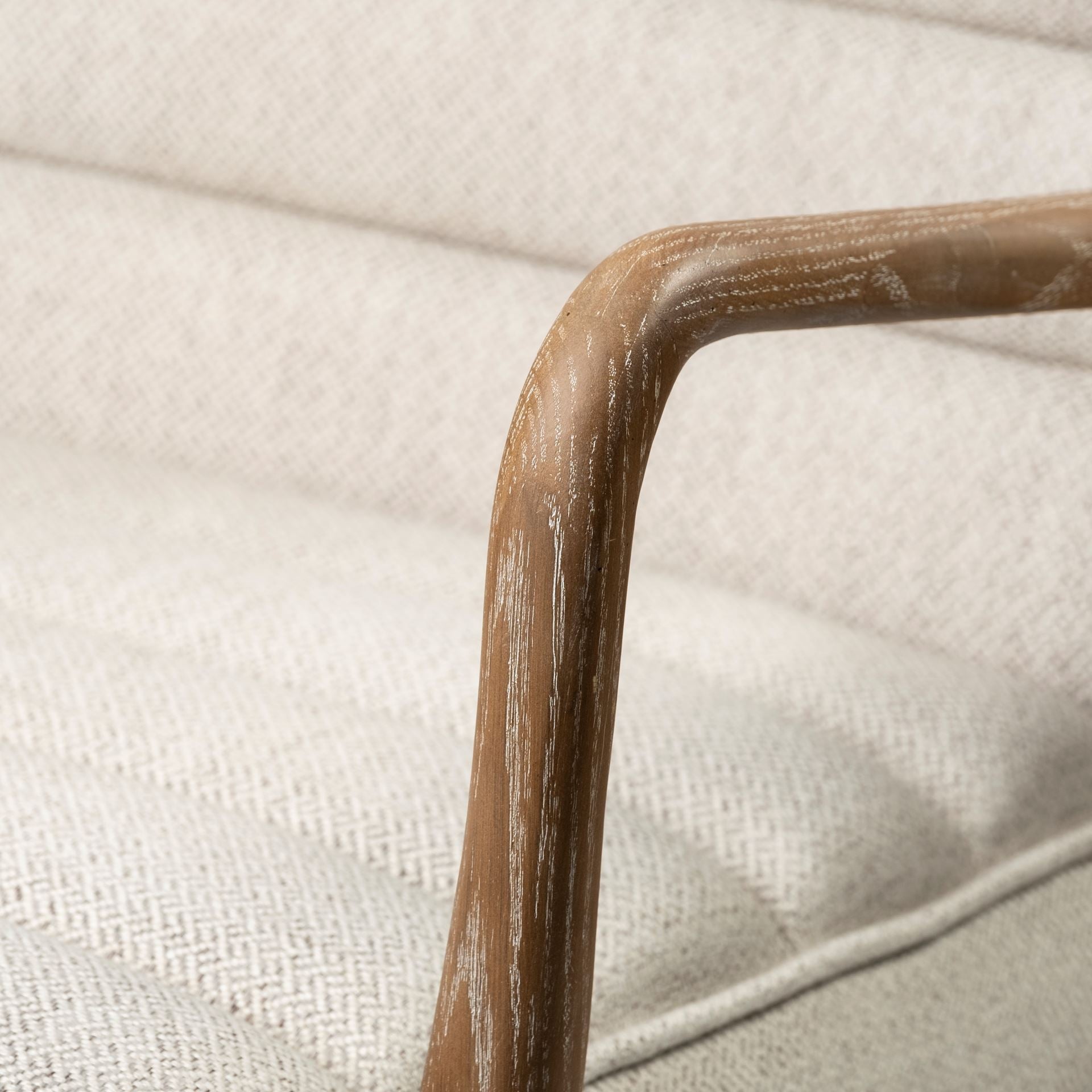 Ajax II Wooden Frame Accent Chair- Cream Fabric Covered Cushion | Calgary Furniture Store