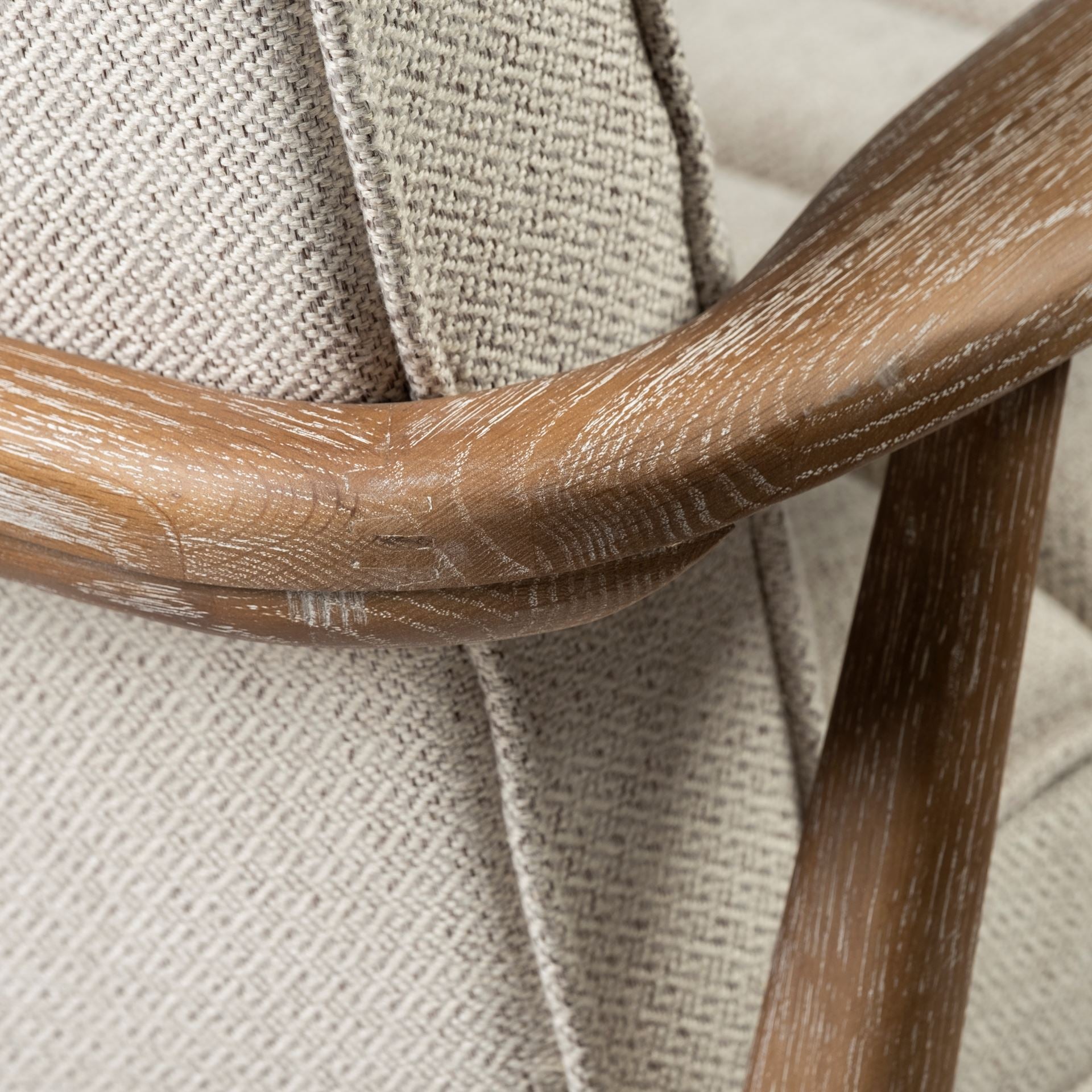Ajax II Wooden Frame Accent Chair- Cream Fabric Covered Cushion | Calgary Furniture Store