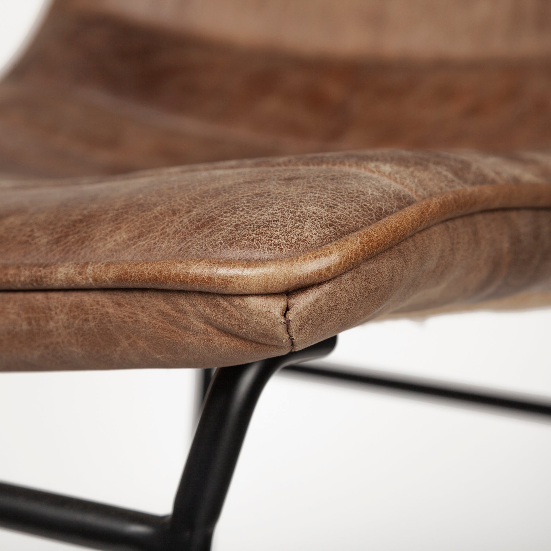 Meritt Brown Leather Seat Frame Stool | Calgary's Furniture Store | Calgary Counter Stool