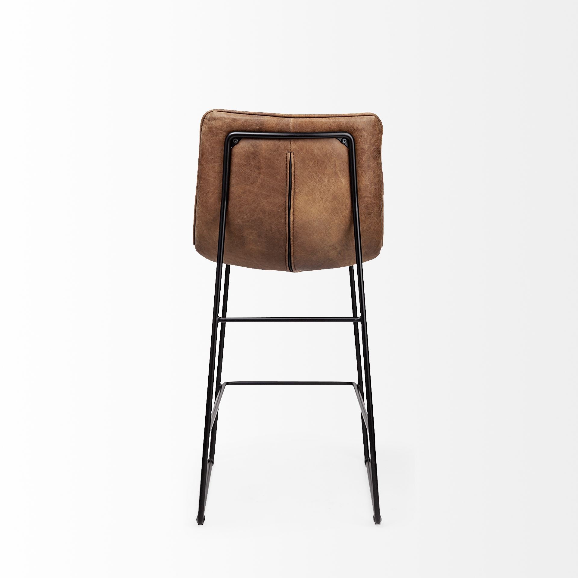 Meritt Brown Leather Seat Frame Stool | Calgary's Furniture Store | Calgary Counter Stool