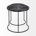 Chakra Accent Tables - Round Dark Wood Top Black Frame | Calgary's Furniture Store | Calgary Accent Tables