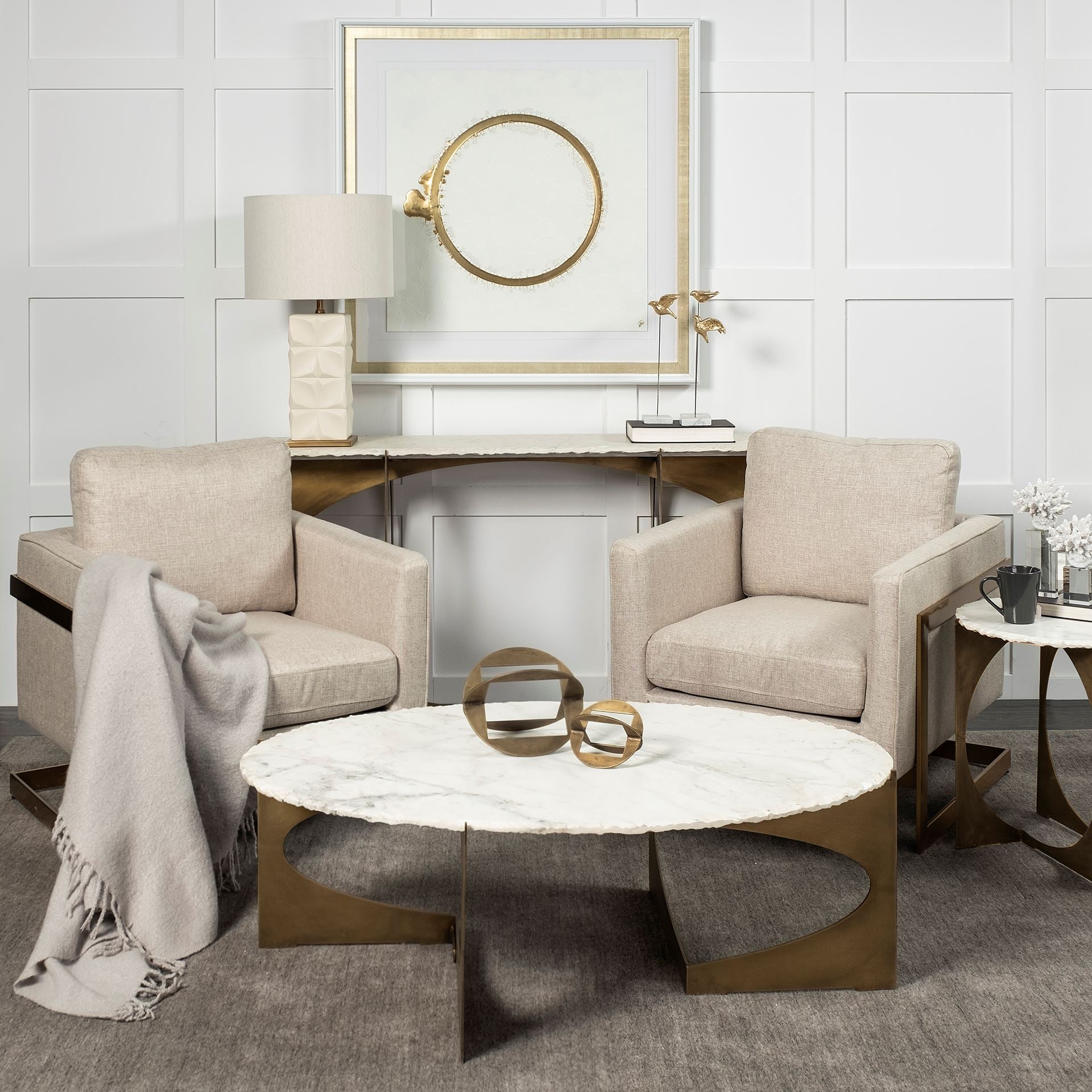 Reinhold IV Marble Top Console Table | Calgary Furniture Store