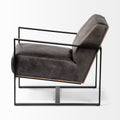 Stamford I Black Genuine Leather Accent Chair - Metal Frame | Calgary's Furniture Store | Calgary Accent Chairs