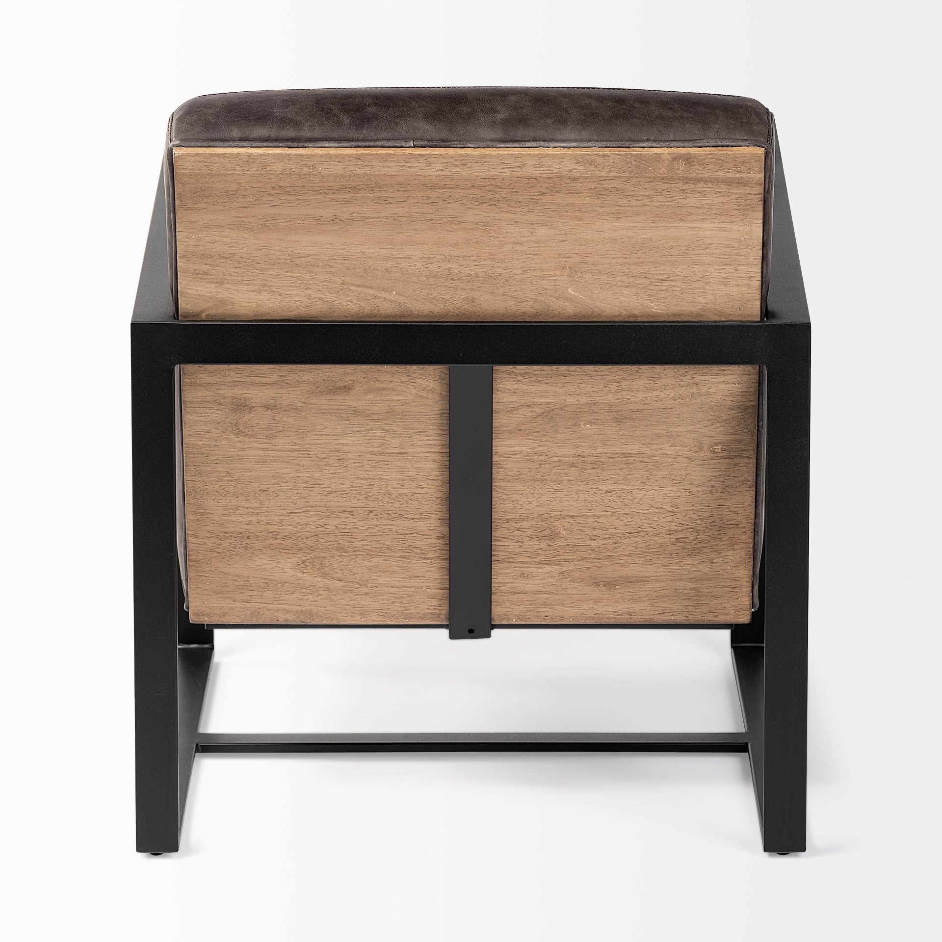 Stamford I Black Genuine Leather Accent Chair - Metal Frame | Calgary's Furniture Store | Calgary Accent Chairs