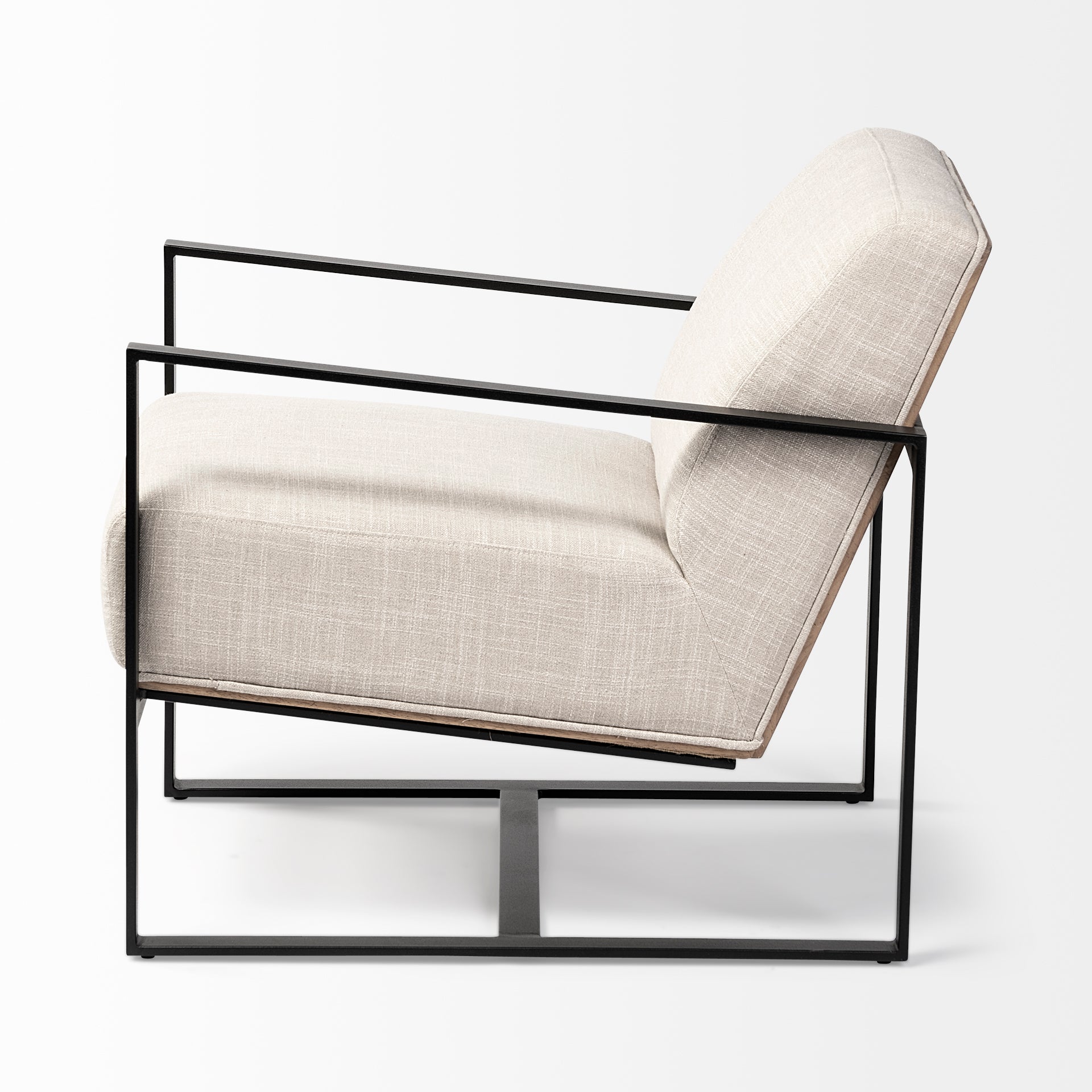 Stamford I  Metal Frame Accent Chair - Beige Fabric | Calgary's Furniture Store | Calgary Accent Chairs