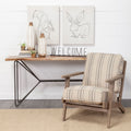 Olympus III Wooden Frame Accent Chair - Striped Brown | Calgary's Furniture Store | Calgary Accent Chair