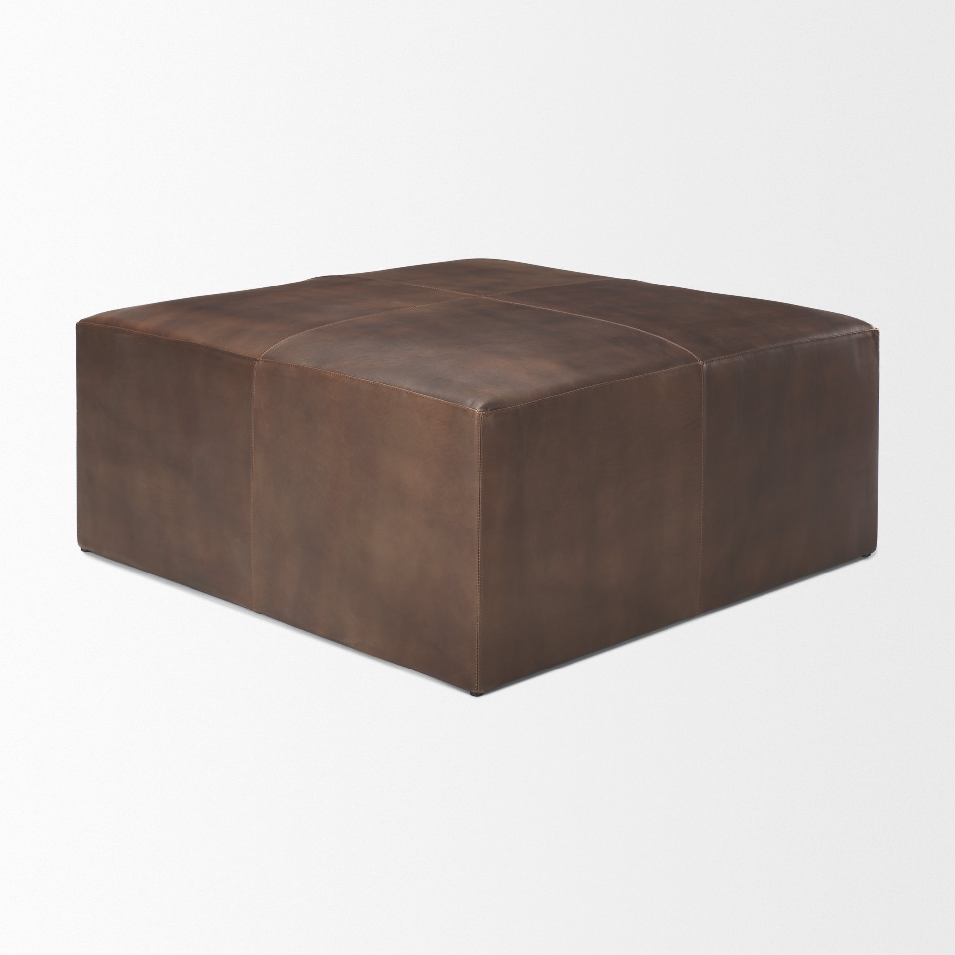 Minara Brown Leather Ottoman | Calgary Furniture Store