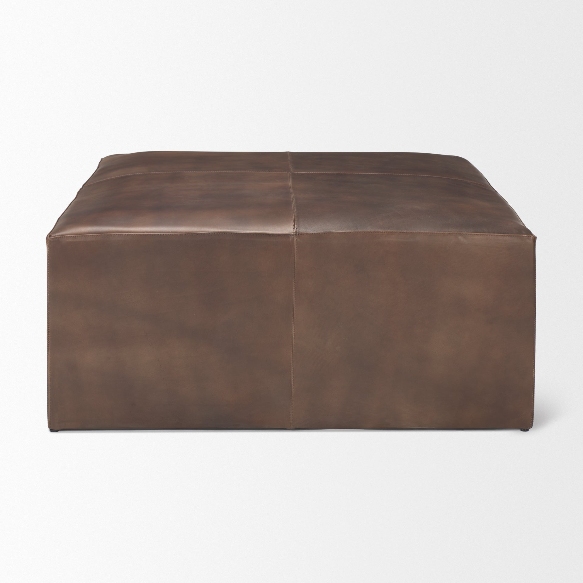 Minara Brown Leather Ottoman | Calgary Furniture Store