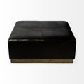 Minara Black Leather Ottoman | Calgary Furniture Store