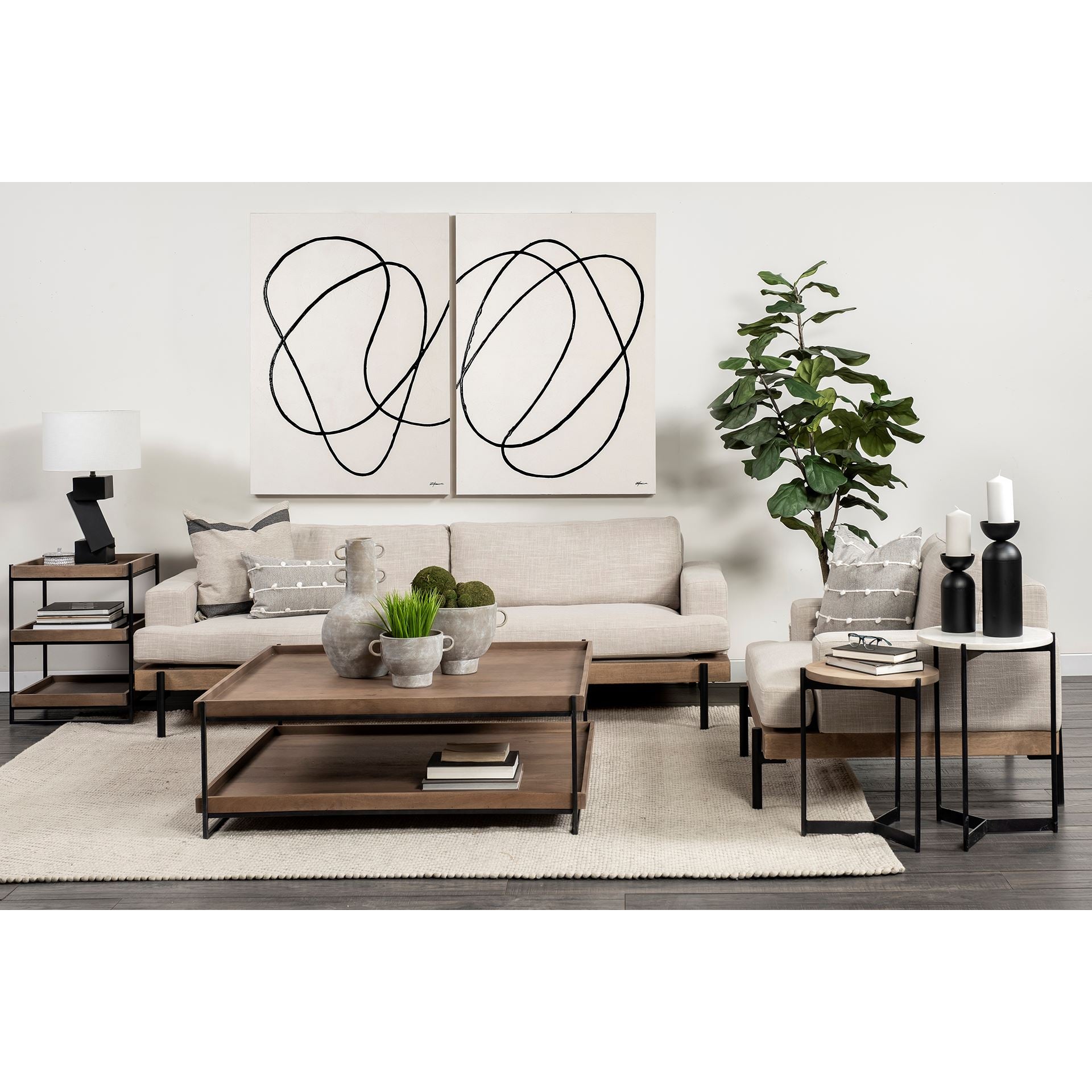 Trey Side Table - Medium Brown | Calgary Furniture Store