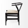 Trixie I Black Wooden Base Linen Seat Dining Chair | Calgary's Furniture Store | Calgary Dining Chairs