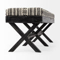 Solis Black And Cream Upholstered Patterned Seat Accent Bench | Calgary's Furniture Store | Calgary Benches