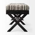 Solis Black And Cream Upholstered Patterned Seat Accent Bench | Calgary's Furniture Store | Calgary Benches