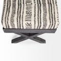 Solis Black And Cream Upholstered Patterned Seat Accent Bench | Calgary's Furniture Store | Calgary Benches