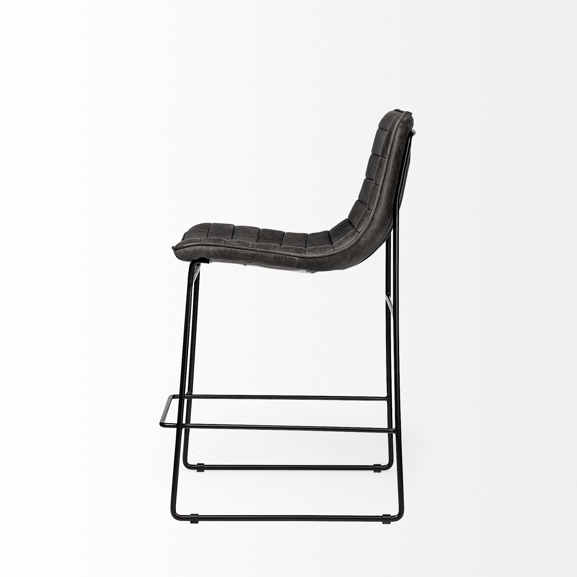 Meritt Black Faux Leather Seat Frame Stool | Calgary's Furniture Store | Calgary Counter Stool
